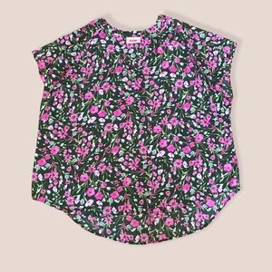 EUC 3X EVRI Floral Short Sleeve Blouse